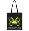 Эко-сумка Желтая бабочка неон Черный фото