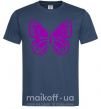 Мужская футболка Фиолетовая бабочка одноцвет Темно-синий фото