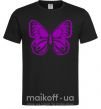 Мужская футболка Фиолетовая бабочка одноцвет Черный фото