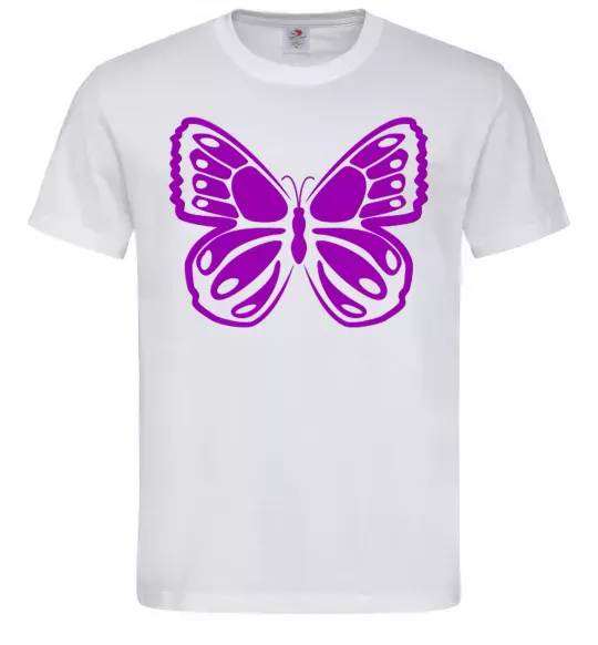 Мужская футболка Фіолетовий метелик Белый фото