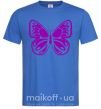 Мужская футболка Фиолетовая бабочка одноцвет Ярко-синий фото