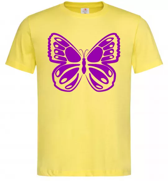 Мужская футболка Фіолетовий метелик Лимонный фото