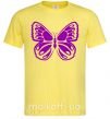 Мужская футболка Фиолетовая бабочка одноцвет Лимонный фото
