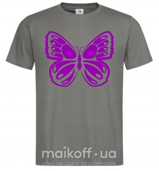 Мужская футболка Фиолетовая бабочка одноцвет Графит фото