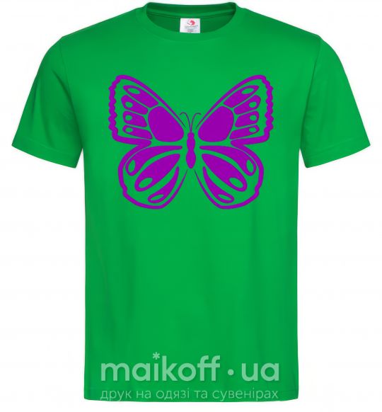 Мужская футболка Фиолетовая бабочка одноцвет Зеленый фото