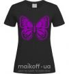 Женская футболка Фиолетовая бабочка одноцвет Черный фото