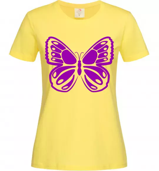Женская футболка Фіолетовий метелик Лимонный фото