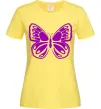 Женская футболка Фіолетовий метелик Лимонный Женская футболка Фіолетовий метелик Лимонный фото
