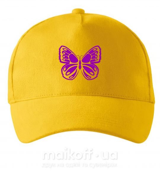 Кепка Фиолетовая бабочка одноцвет Сонячно жовтий фото