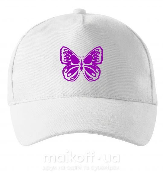 Кепка Фиолетовая бабочка одноцвет Білий фото