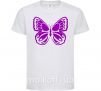 Детская футболка Фиолетовая бабочка одноцвет Белый фото