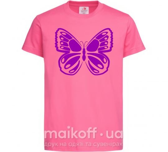 Детская футболка Фиолетовая бабочка одноцвет Ярко-розовый фото