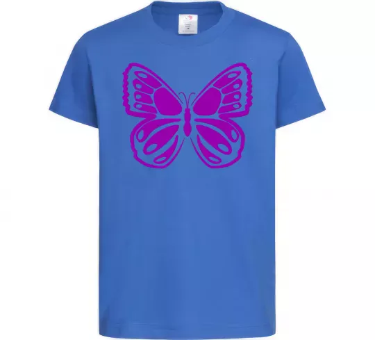 Детская футболка Фіолетовий метелик Ярко-синий фото