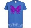Дитяча футболка Фиолетовая бабочка одноцвет Яскраво-синій фото