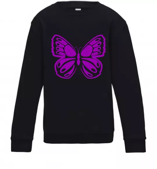 Детский Свитшот Фіолетовий метелик Черный фото