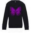 Детский Свитшот Фиолетовая бабочка одноцвет Черный фото