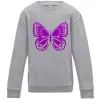 Детский Свитшот Фіолетовий метелик Серый меланж фото