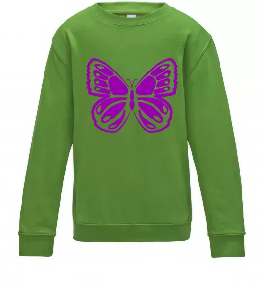 Детский Свитшот Фіолетовий метелик Лаймовый фото