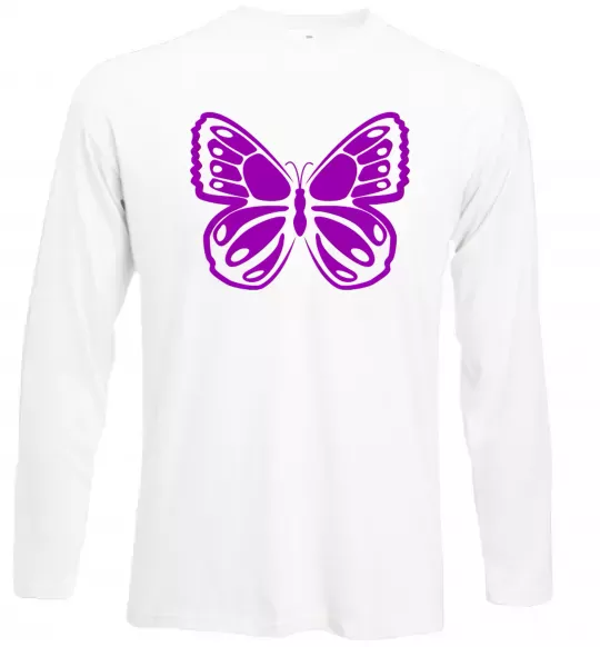 Лонгслів Фіолетовий метелик Білий фото