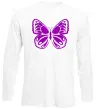 Лонгслів Фіолетовий метелик Білий Лонгслів Фіолетовий метелик Білий фото