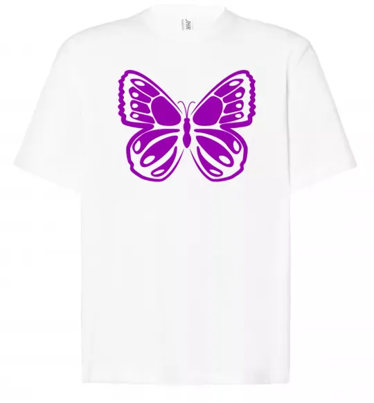 Футболка Оверсайз Фіолетовий метелик Белый фото
