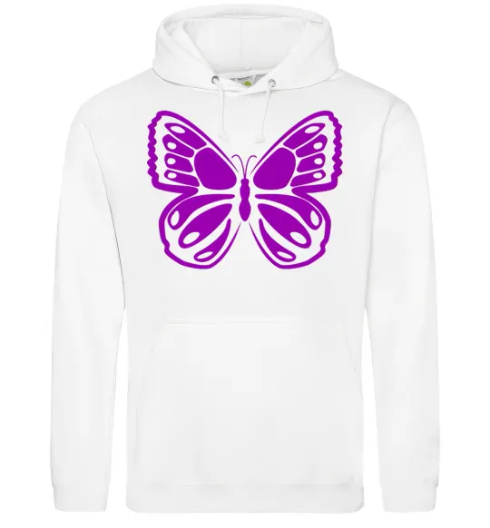 Мужская толстовка (худи) Фіолетовий метелик Белый фото