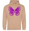 Мужская толстовка (худи) Фіолетовий метелик Песочный фото