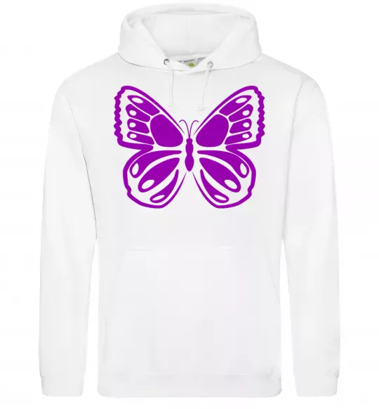 Женская толстовка (худи) Фіолетовий метелик Белый фото