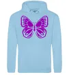 Женская толстовка (худи) Фіолетовий метелик Голубой фото