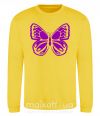 Світшот Фиолетовая бабочка одноцвет Сонячно жовтий фото