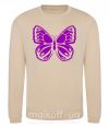 Світшот Фиолетовая бабочка одноцвет Пісочний фото