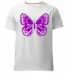 Мужская премиум футболка Фіолетовий метелик Белый фото