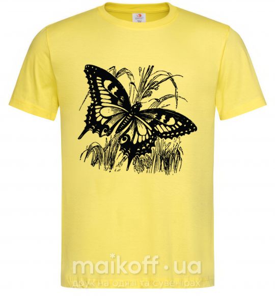 Чоловіча футболка Butterfly in plants Лимонний фото