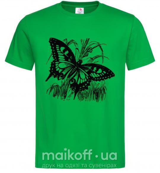 Чоловіча футболка Butterfly in plants Зелений фото