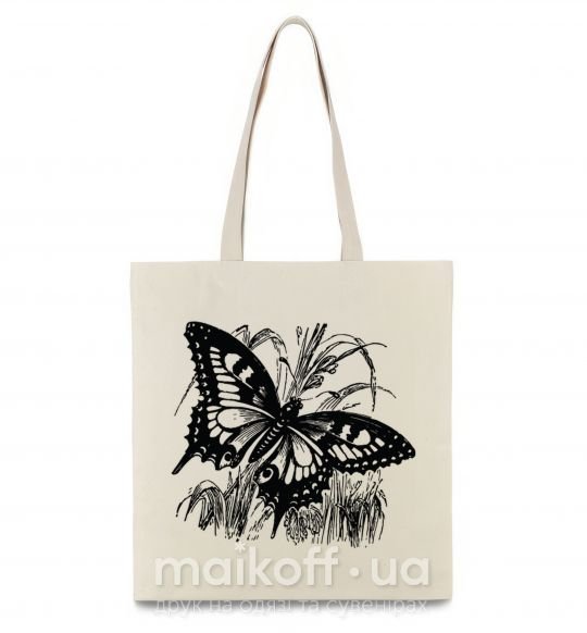 Еко-сумка Butterfly in plants Бежевий фото