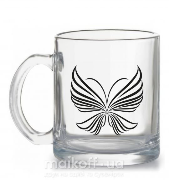 Чашка скляна Butterfly wings Прозорий фото
