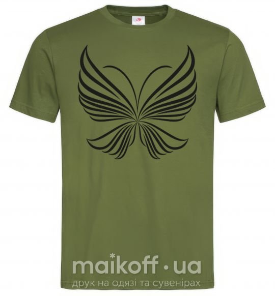 Мужская футболка Butterfly wings Оливковый фото