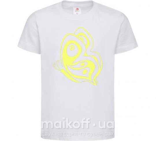 Дитяча футболка Лимонная бабочка Білий фото