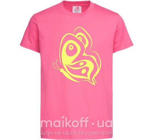 Детская футболка Лимонная бабочка Ярко-розовый фото