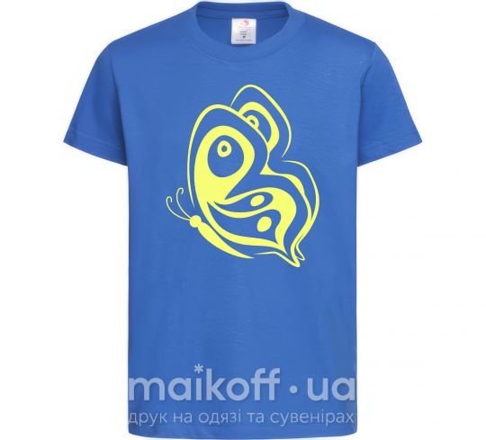 Детская футболка Лимонная бабочка Ярко-синий фото