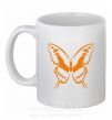 Чашка керамическая Оранжевая бабочка одноцвет Белый фото