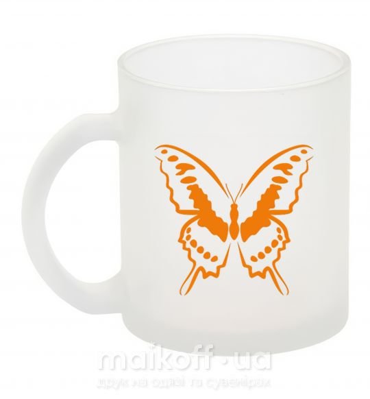Чашка скляна Оранжевая бабочка одноцвет Фроузен фото
