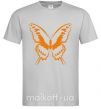 Чоловіча футболка Оранжевая бабочка одноцвет Сірий фото