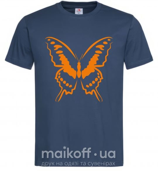 Чоловіча футболка Оранжевая бабочка одноцвет Темно-синій фото