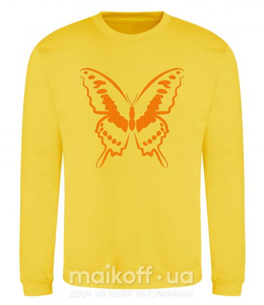 Світшот Оранжевая бабочка одноцвет Сонячно жовтий фото
