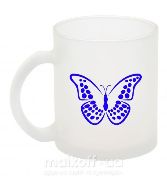 Чашка стеклянная Синяя бабочка Фроузен фото