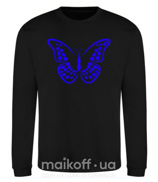 Свитшот Синяя бабочка Черный фото