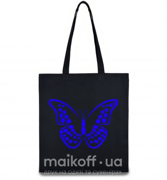 Эко-сумка Синяя бабочка Черный фото