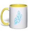 Чашка с цветной ручкой Небесно-блакитний метелик Солнечно желтый фото