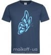Мужская футболка Небесно голубая бабочка Темно-синий фото